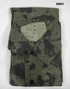 Green camouflage Nylon rain coat.