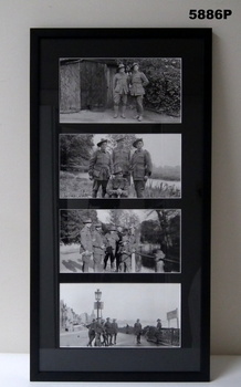 Framed black and white photographs WW1.