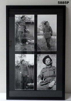 Framed black and white photographs WW1.