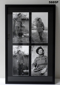 Framed black and white photographs WW1.