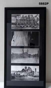 Framed black and white photographs WW1.