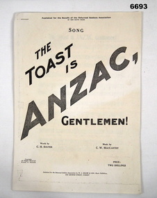 Booklet - BOOKLET, MUSIC SCORE, The Toast is ANZAC, Gentlemen!