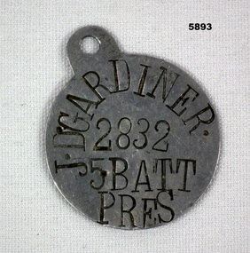 Accessory - IDENTITY DISC WW1, C. 1915