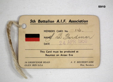 Card - MEMBERSHIP CARD, C. 1950