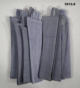 Eight detachable starched blue/grey RAAF shirt collars.