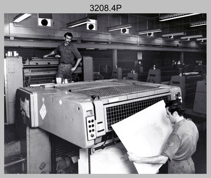 Lithographic Squadron’s Print Troop Equipment and Personnel - Army Survey Regiment, Bendigo. c1970s.