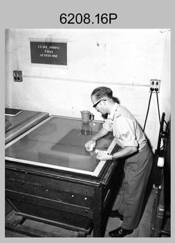 Lithographic Squadron’s Print Troop Equipment and Personnel - Army Survey Regiment, Bendigo. c1970s.