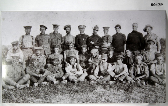Mounted black and white group photograph WW1.