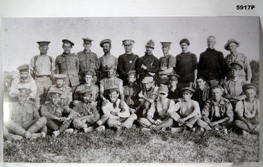 Mounted black and white group photograph WW1.