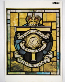 Print stained glass window in Bendigo Church.
