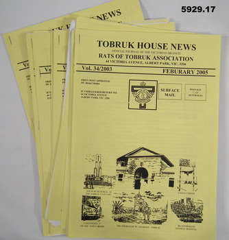 Seventeen newsletters from the Rats of Tobruk association.