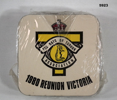 Drink coasters re Rats of Tobruk Association.