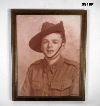 Sepia tone Photo of a WW2 soldier.