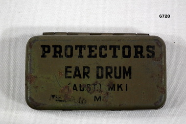 "Protectors" Ear drum tin case.