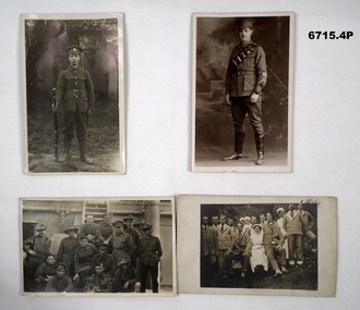 Four black and white portraits of soldiers.
