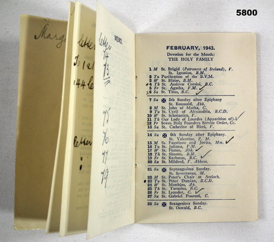 Small book calendar 1943 