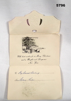 Christmas card with Rising Sun emblem issued to troops.
