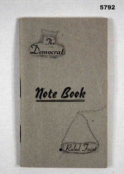 Small booklet recording days events.