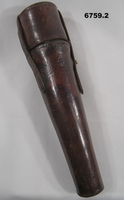Drink flask in a leather cover.