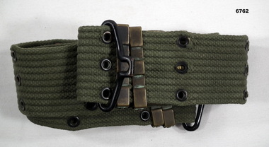Webbed khaki army uniform belt.