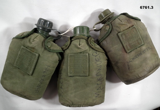 Three water bottles and pouch sets.