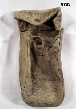 Canvas cream coloured, ammunition pouch.