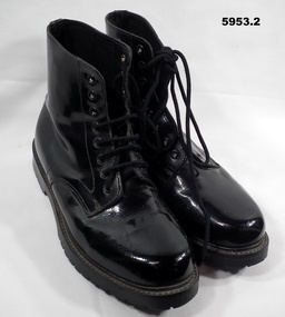 Glossy black pair of (GP) General Purpose boots.