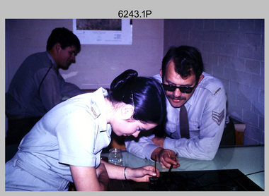 Photograph - Retouching Reproduction Material at the Army Survey Regiment, Fortuna, Bendigo, c1975