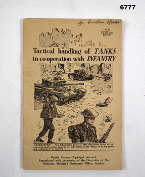 Booklet -Tactical Training of Tanks in Co-operation with Infantry.