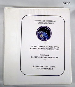 A four ring folder containing a digital topographic data specification
