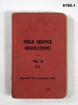 Book on Field Service Regulations Volume 2 1935.
