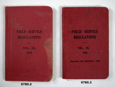 Two books on Field Service Regulations Vol 3, 1935.