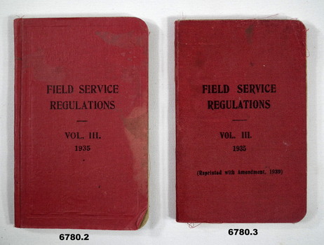 Two books on Field Service Regulations Vol 3, 1935.