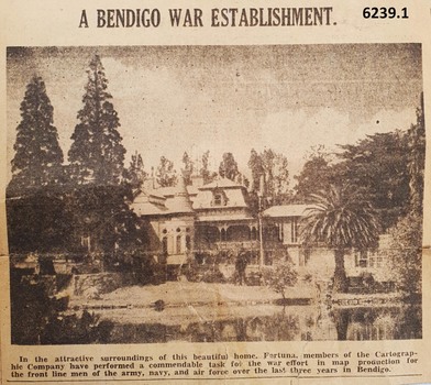 Newspaper article about the Cartographic Company at Fortuna Villa