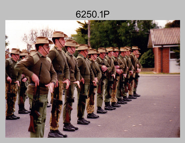 Drill Rehearsal, Army Survey Regiment held at Fortuna, Bendigo. 1990.