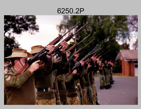 Drill Rehearsal, Army Survey Regiment held at Fortuna, Bendigo. 1990.