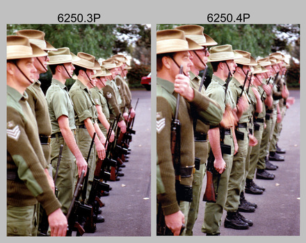 Drill Rehearsal, Army Survey Regiment held at Fortuna, Bendigo. 1990.