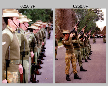 Drill Rehearsal, Army Survey Regiment held at Fortuna, Bendigo. 1990.