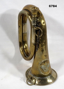 WW1 Prussian Brass Bugle front view.