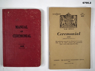 Two Ceremonial Instruction booklets.