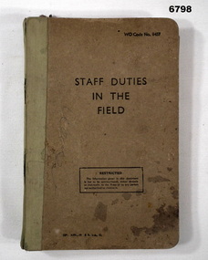 Book depicting Staff Duties in the Field.