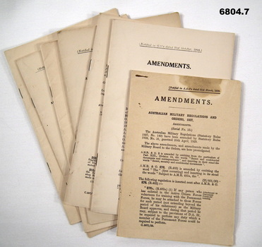 Australian Military Regulations Amendments.