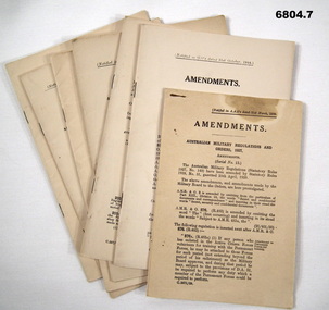 Australian Military Regulations Amendments.