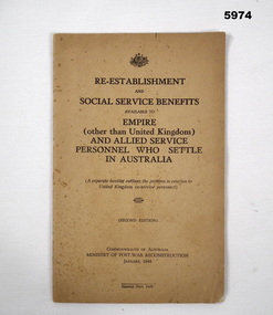 Booklet of Social Service Benefits 1948.