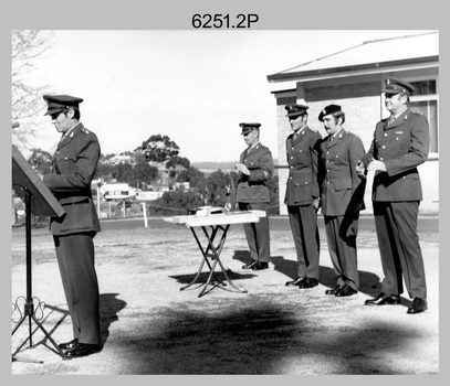 Commanding Officer Handover Parade - Army Survey Regiment, Bendigo. 1975.