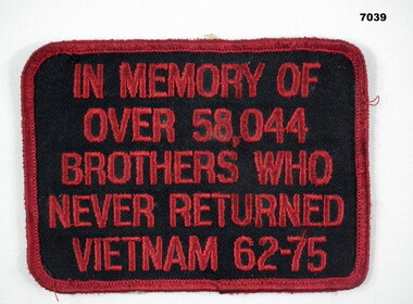 Patch relating to U.S. deaths in Vietnam.