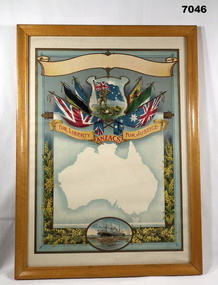 Framed Certificate template for WW1.