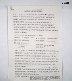 Brief History of Bendigo detachment of VAD - Unit 352.
