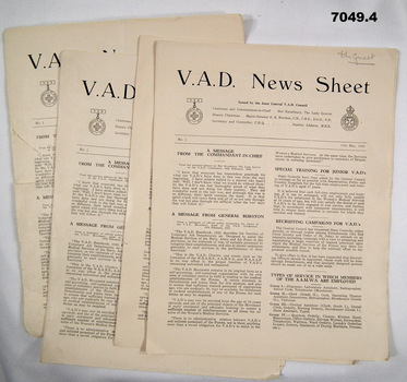 Four VAD news sheet WW2.