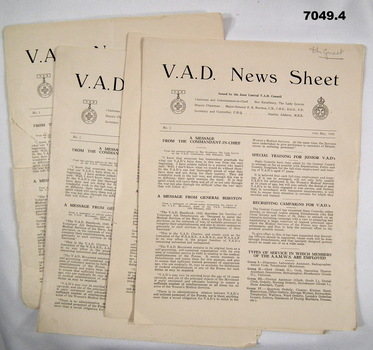 Four VAD news sheet WW2.